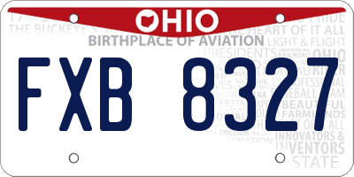 OH license plate FXB8327