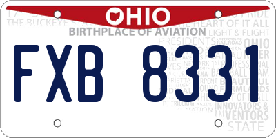 OH license plate FXB8331