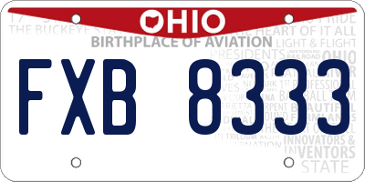 OH license plate FXB8333
