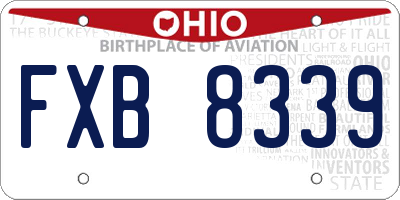 OH license plate FXB8339