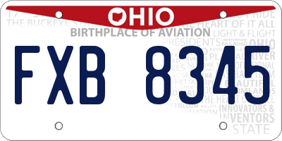 OH license plate FXB8345