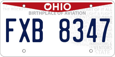 OH license plate FXB8347