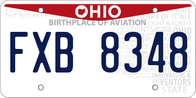 OH license plate FXB8348