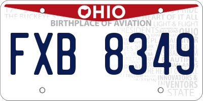 OH license plate FXB8349