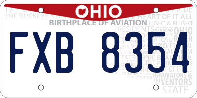 OH license plate FXB8354