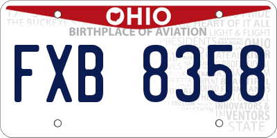 OH license plate FXB8358