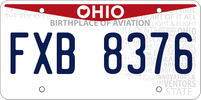OH license plate FXB8376