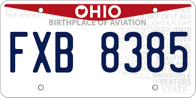 OH license plate FXB8385