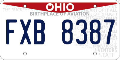 OH license plate FXB8387