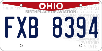 OH license plate FXB8394