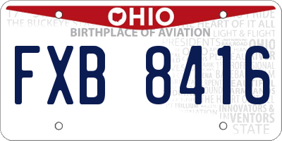 OH license plate FXB8416