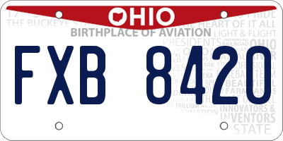 OH license plate FXB8420