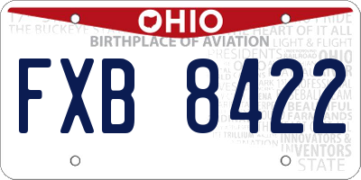 OH license plate FXB8422