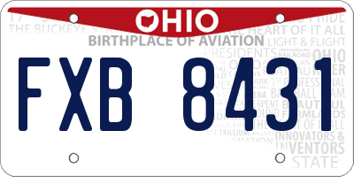 OH license plate FXB8431