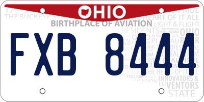 OH license plate FXB8444