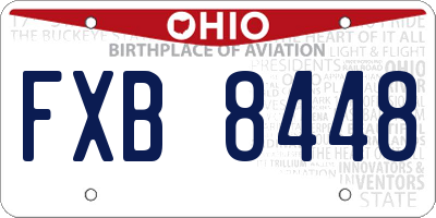 OH license plate FXB8448