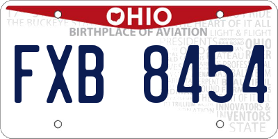 OH license plate FXB8454