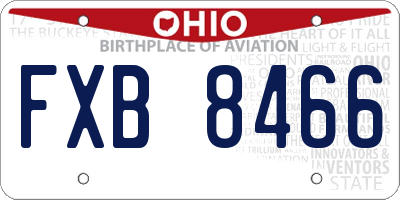 OH license plate FXB8466