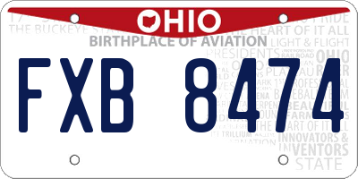 OH license plate FXB8474