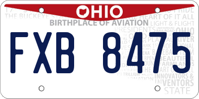 OH license plate FXB8475
