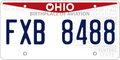 OH license plate FXB8488