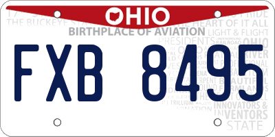 OH license plate FXB8495