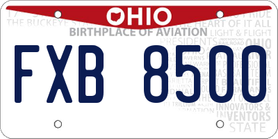 OH license plate FXB8500