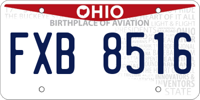 OH license plate FXB8516