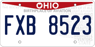 OH license plate FXB8523