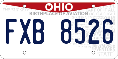 OH license plate FXB8526