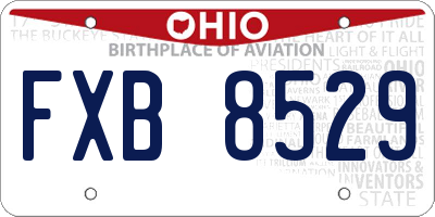 OH license plate FXB8529
