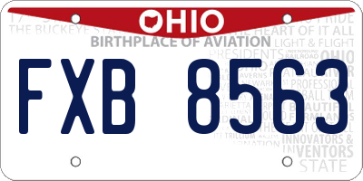 OH license plate FXB8563