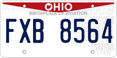 OH license plate FXB8564