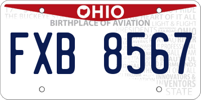 OH license plate FXB8567