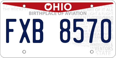 OH license plate FXB8570