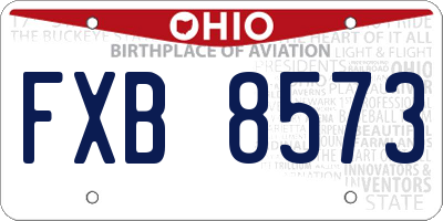 OH license plate FXB8573