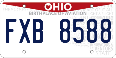OH license plate FXB8588