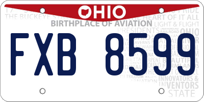 OH license plate FXB8599