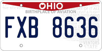 OH license plate FXB8636