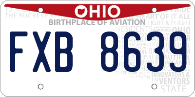 OH license plate FXB8639