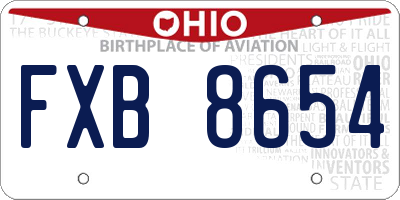 OH license plate FXB8654