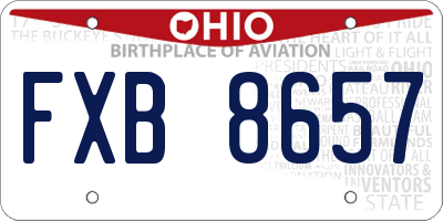 OH license plate FXB8657