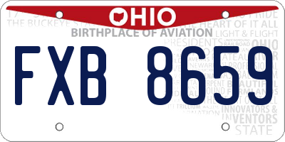OH license plate FXB8659