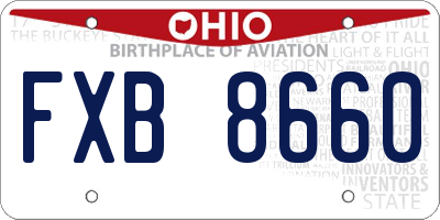 OH license plate FXB8660
