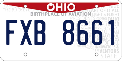 OH license plate FXB8661