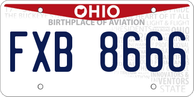 OH license plate FXB8666