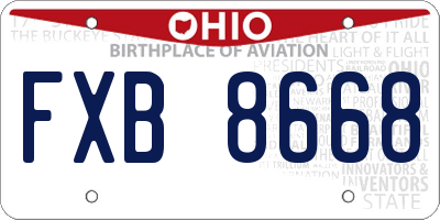 OH license plate FXB8668
