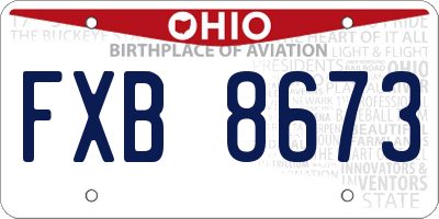 OH license plate FXB8673