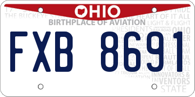 OH license plate FXB8691