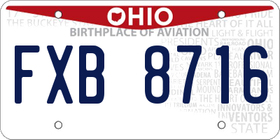 OH license plate FXB8716